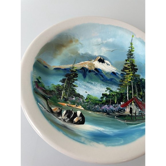 Hand Painted Mountain Scene Plate, Santa Anita Mexico, Home Decor, 6.5” - Picture 6 of 12